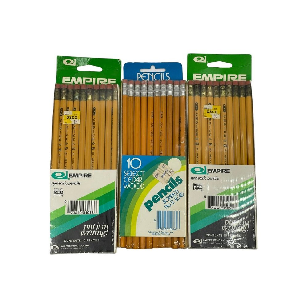 Vintage No. 2 Pencils Made in USA 3 Packages of 10